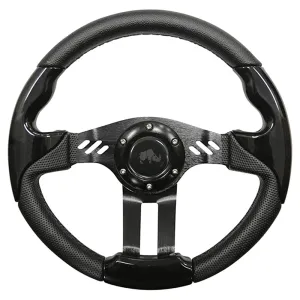 13" Aviator 5 Black Golf Cart Steering Wheel with Adapter