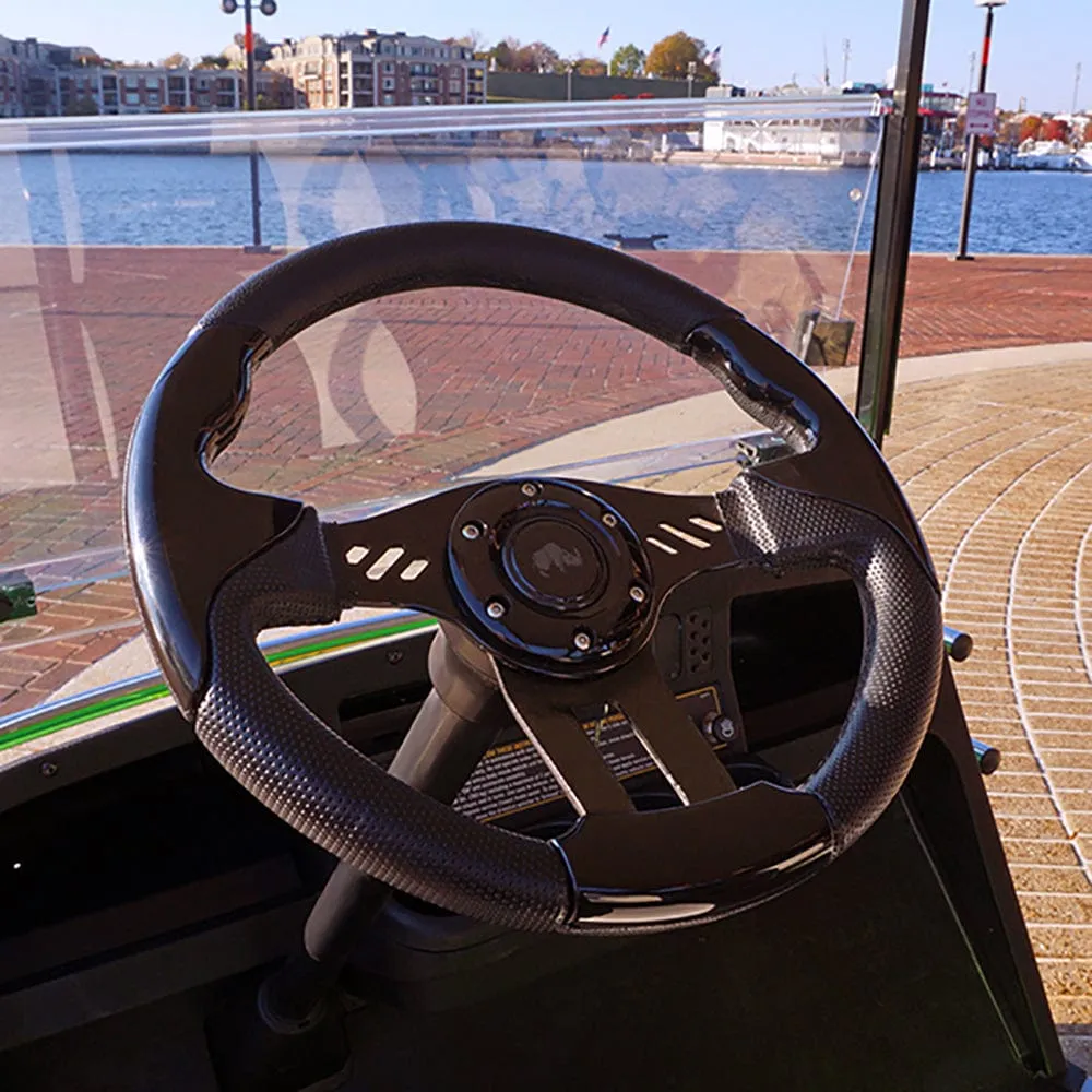 13" Aviator 5 Black Golf Cart Steering Wheel with Adapter