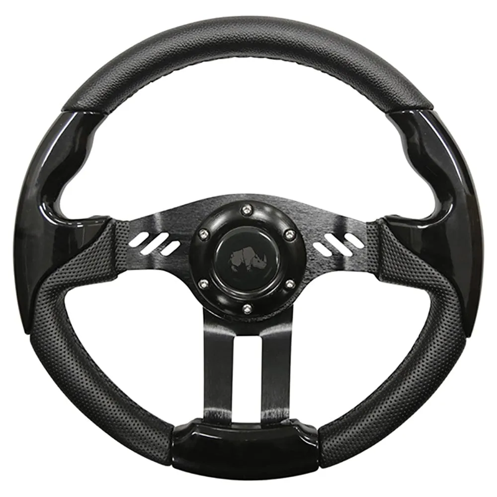 13" Aviator 5 Black Golf Cart Steering Wheel with Adapter