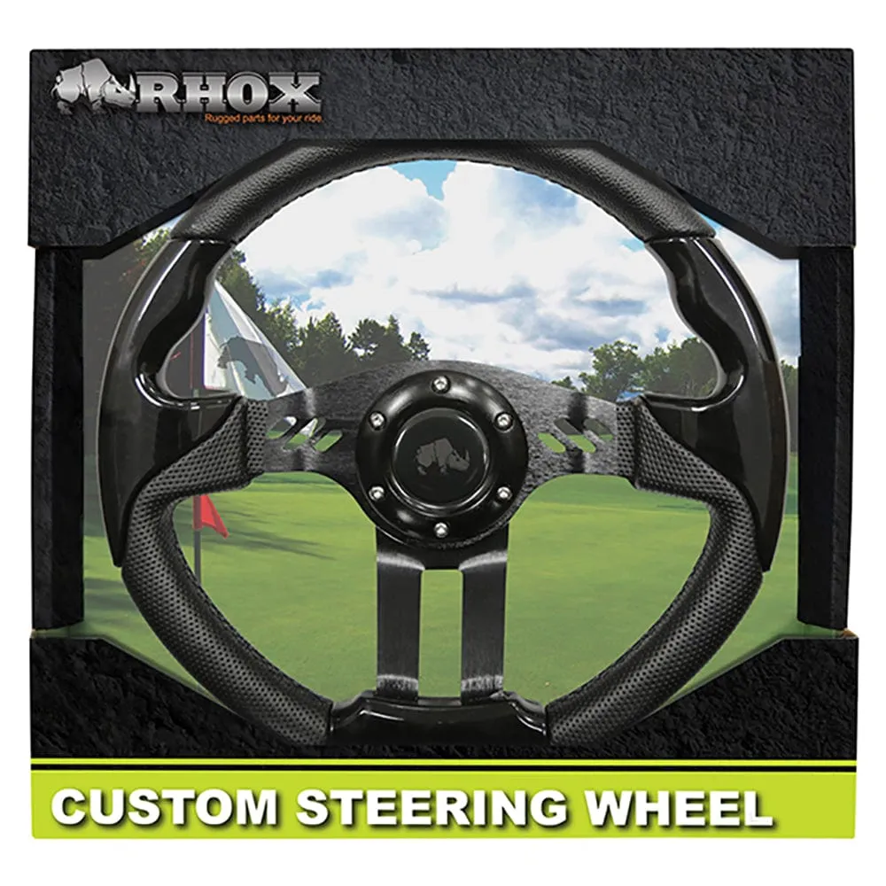13" Aviator 5 Black Golf Cart Steering Wheel with Adapter