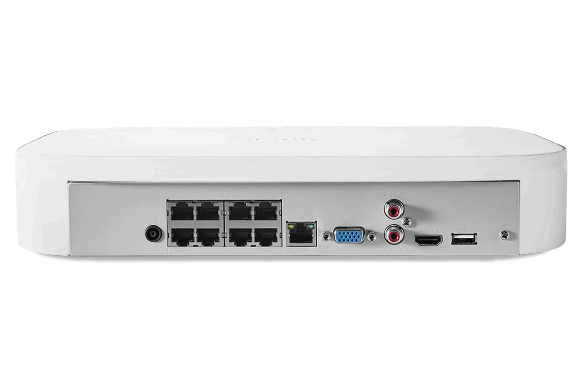 8-Channel NVR Fusion System with Four 4K (8MP) IP Cameras and 2 Wi-Fi Indoor Cameras