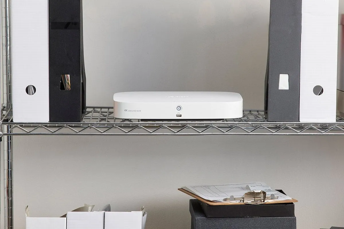 8-Channel NVR Fusion System with Four 4K (8MP) IP Cameras and 2 Wi-Fi Indoor Cameras
