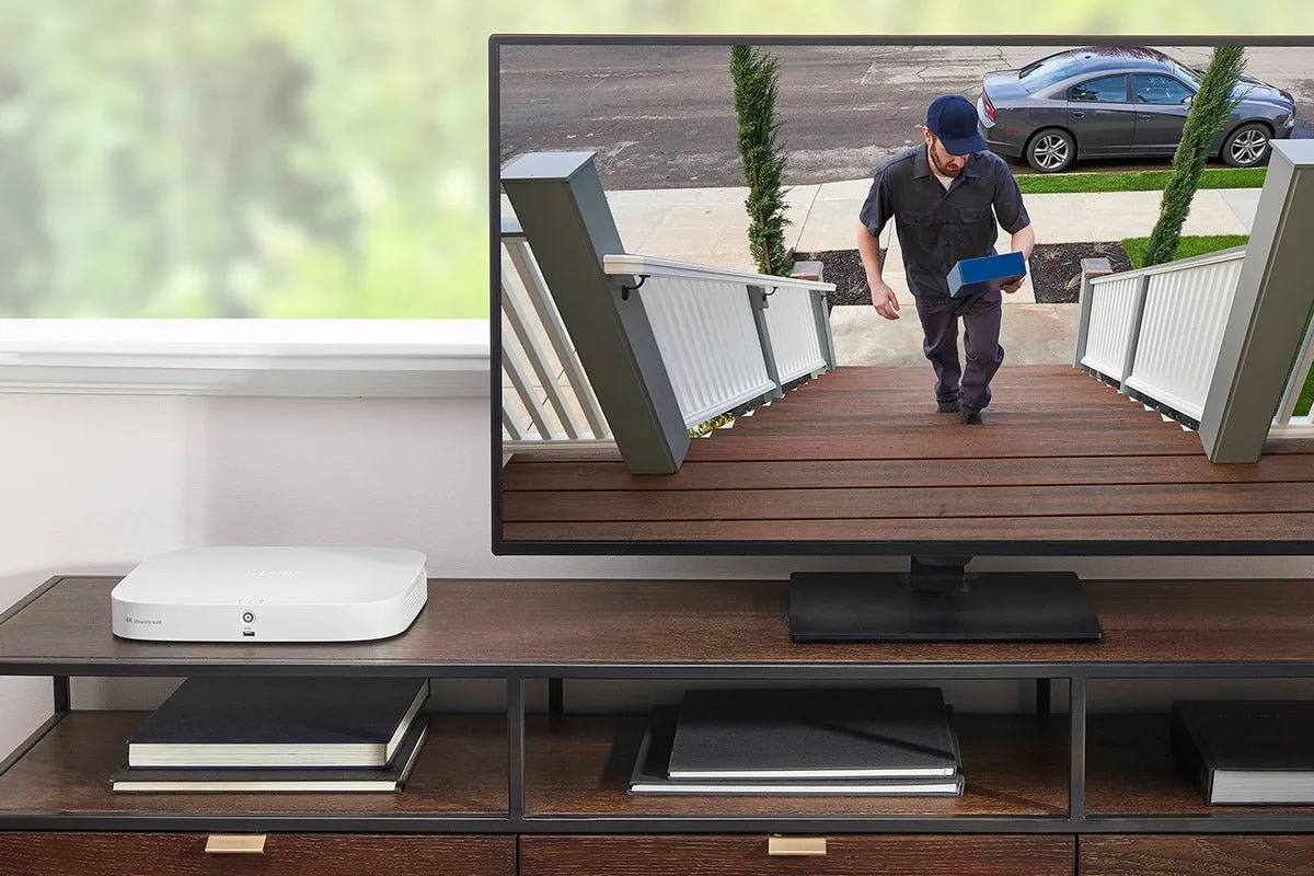 8-Channel NVR Fusion System with Four 4K (8MP) IP Cameras and 2 Wi-Fi Indoor Cameras