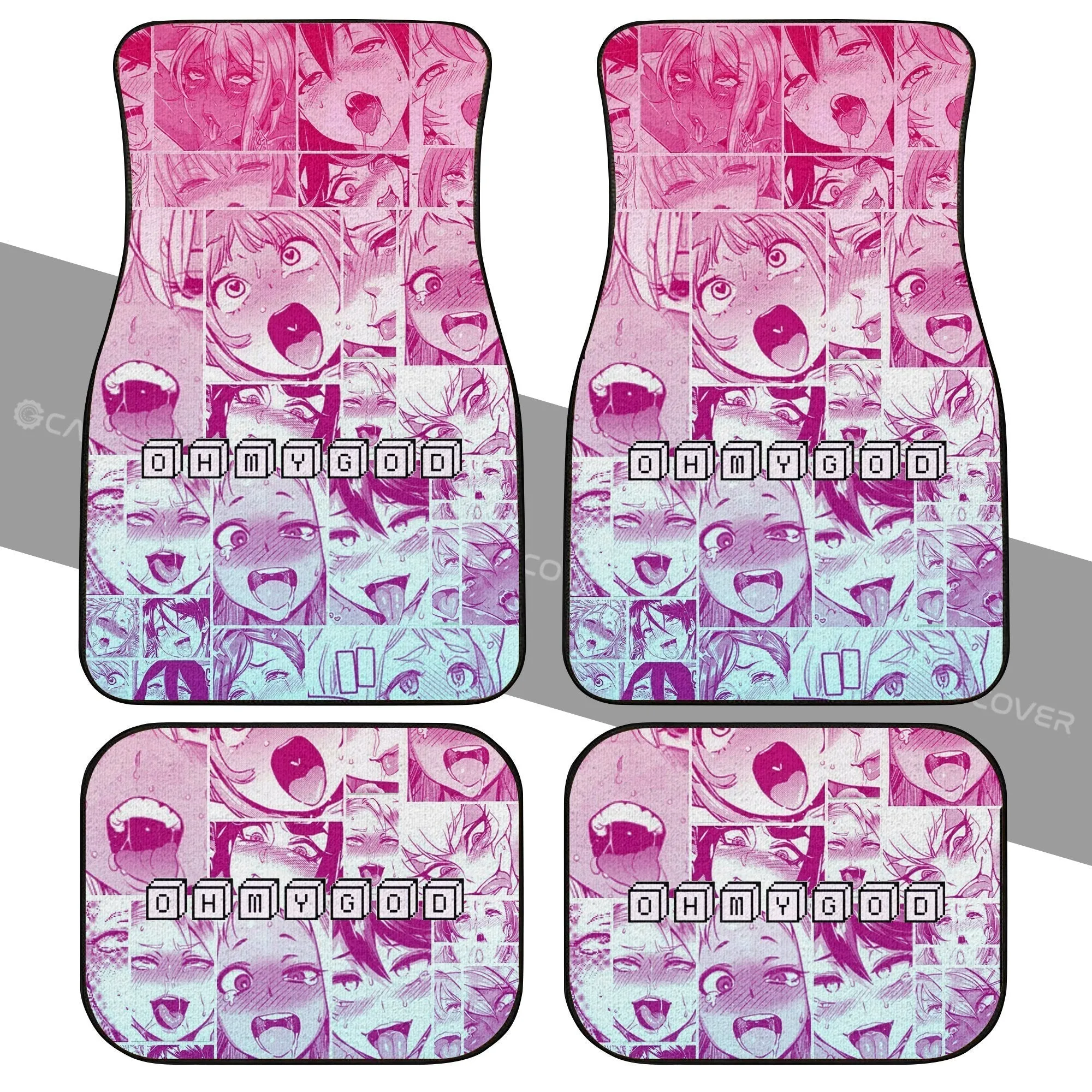 Ahegao Car Floor Mats Custom OMG Car Interior Accessories