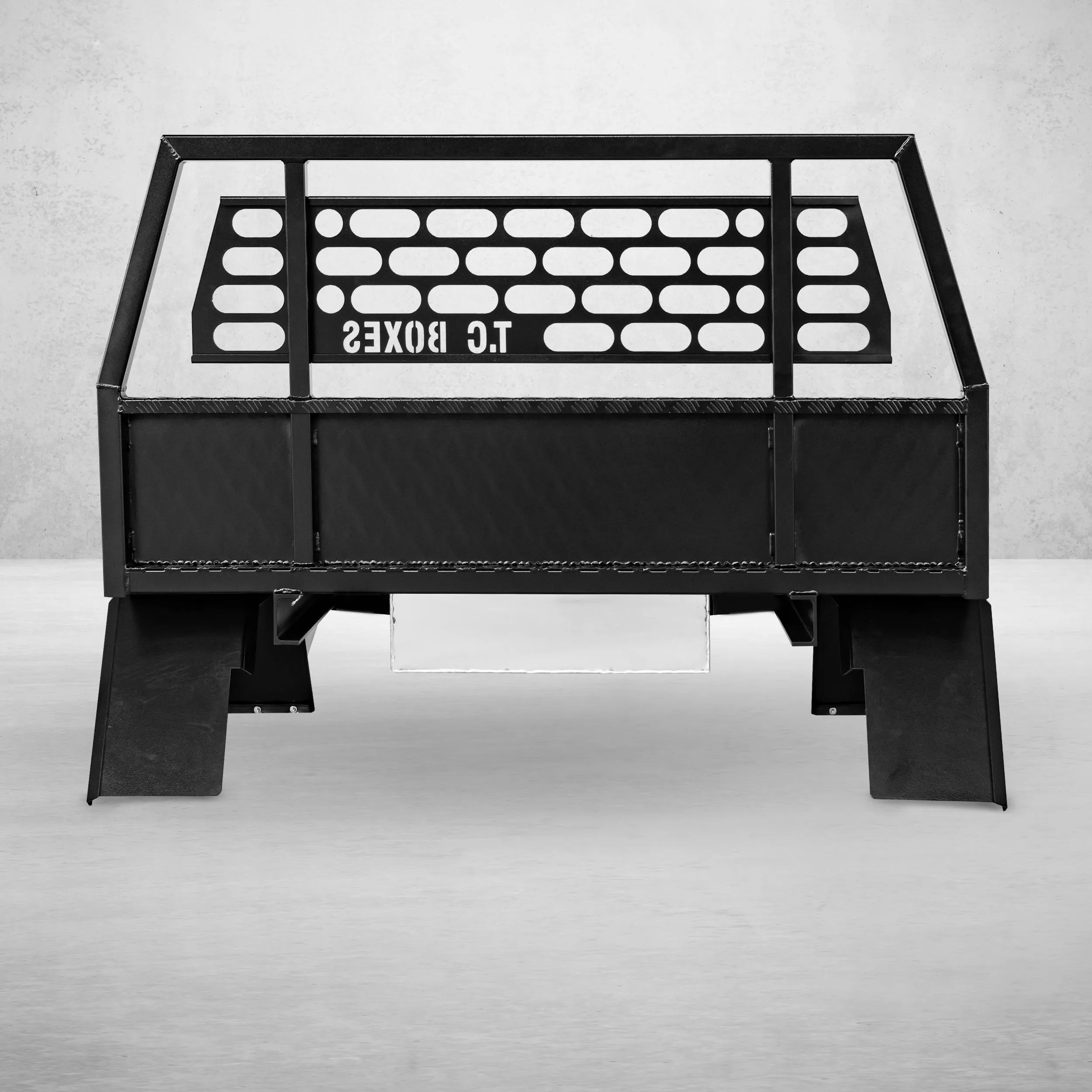 Aluminium Tray w/Headboard 2400mm - Black