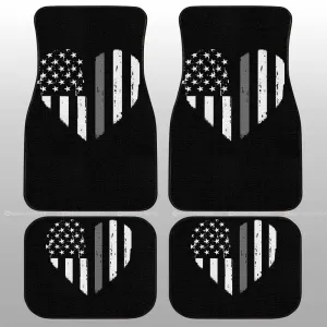 American Flag Heart Car Floor Mats Custom Personalized Name Car Accessories
