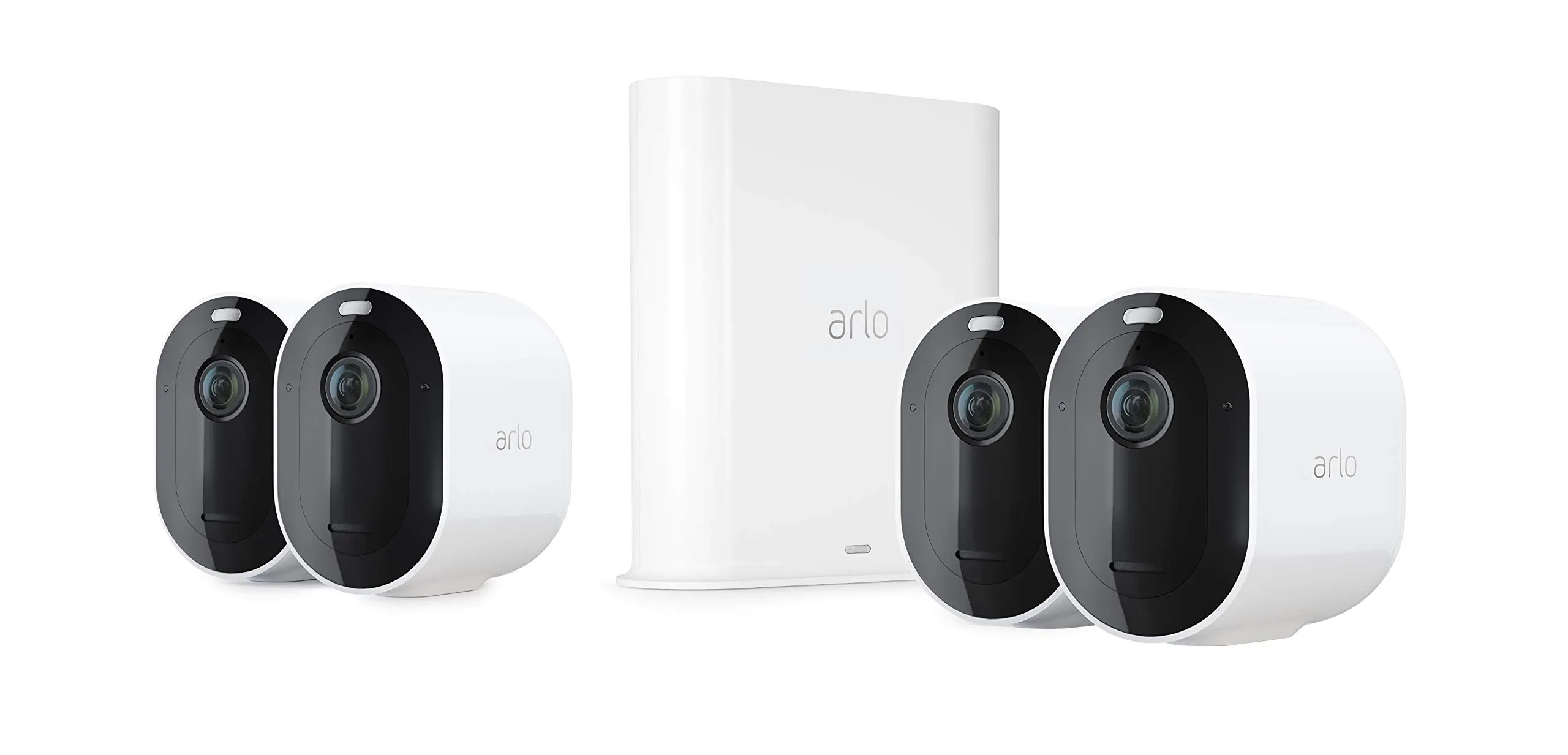 Arlo Pro3 Smart Home Security Cameras | Alarm | Rechargeable | Colour Night Vision | Indoor/Outdoor | 2K QHD | 2-Way Audio | Spotlight | 4 Camera Kit | VMS4440P
