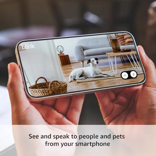 Blink Mini 2 (newest model), Plug-in smart security camera, HD night view in color, built-in spotlight, two-way audio, motion detection, Works with Alexa (White)