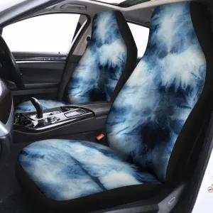Blue And Black Acid Wash Tie Dye Print Universal Fit Car Seat Covers