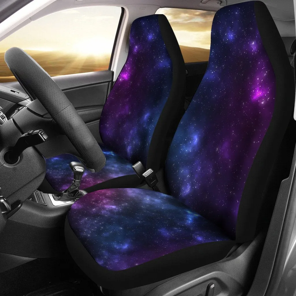Blue Purple Cosmic Galaxy Space Print Universal Fit Car Seat Covers
