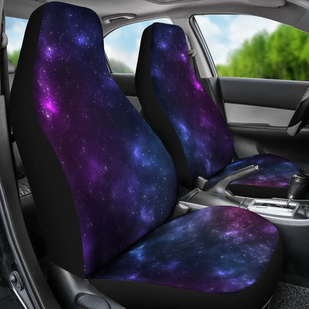 Blue Purple Cosmic Galaxy Space Print Universal Fit Car Seat Covers