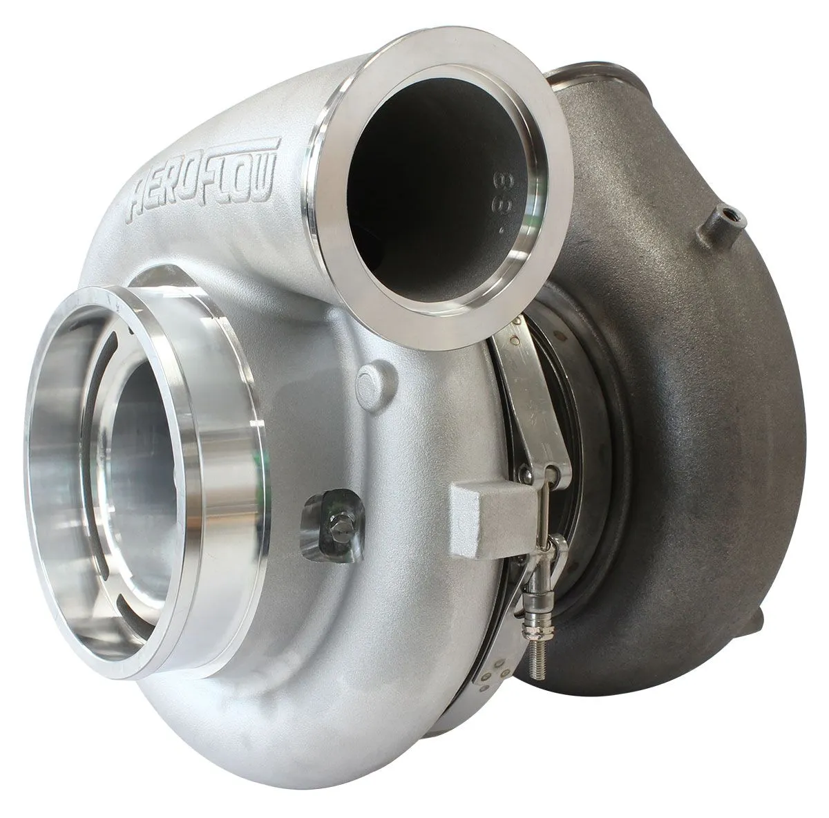 BOOSTED 106102 V-Band 1.22 Turbocharger 2500HP, Natural Cast Finish AF8006-6023