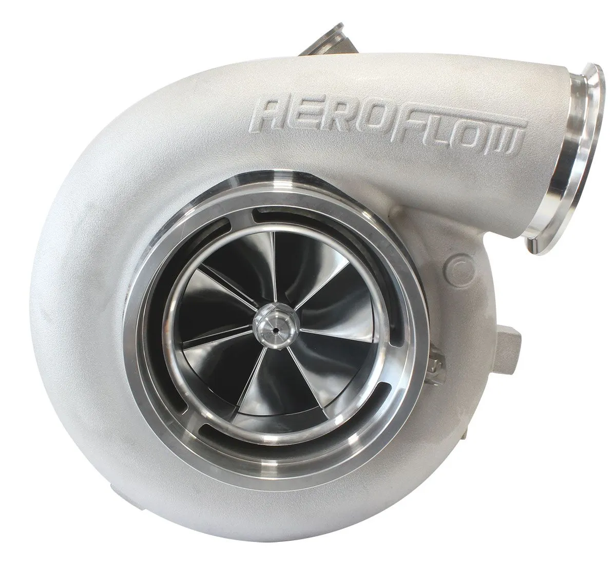 BOOSTED 106102 V-Band 1.22 Turbocharger 2500HP, Natural Cast Finish AF8006-6023