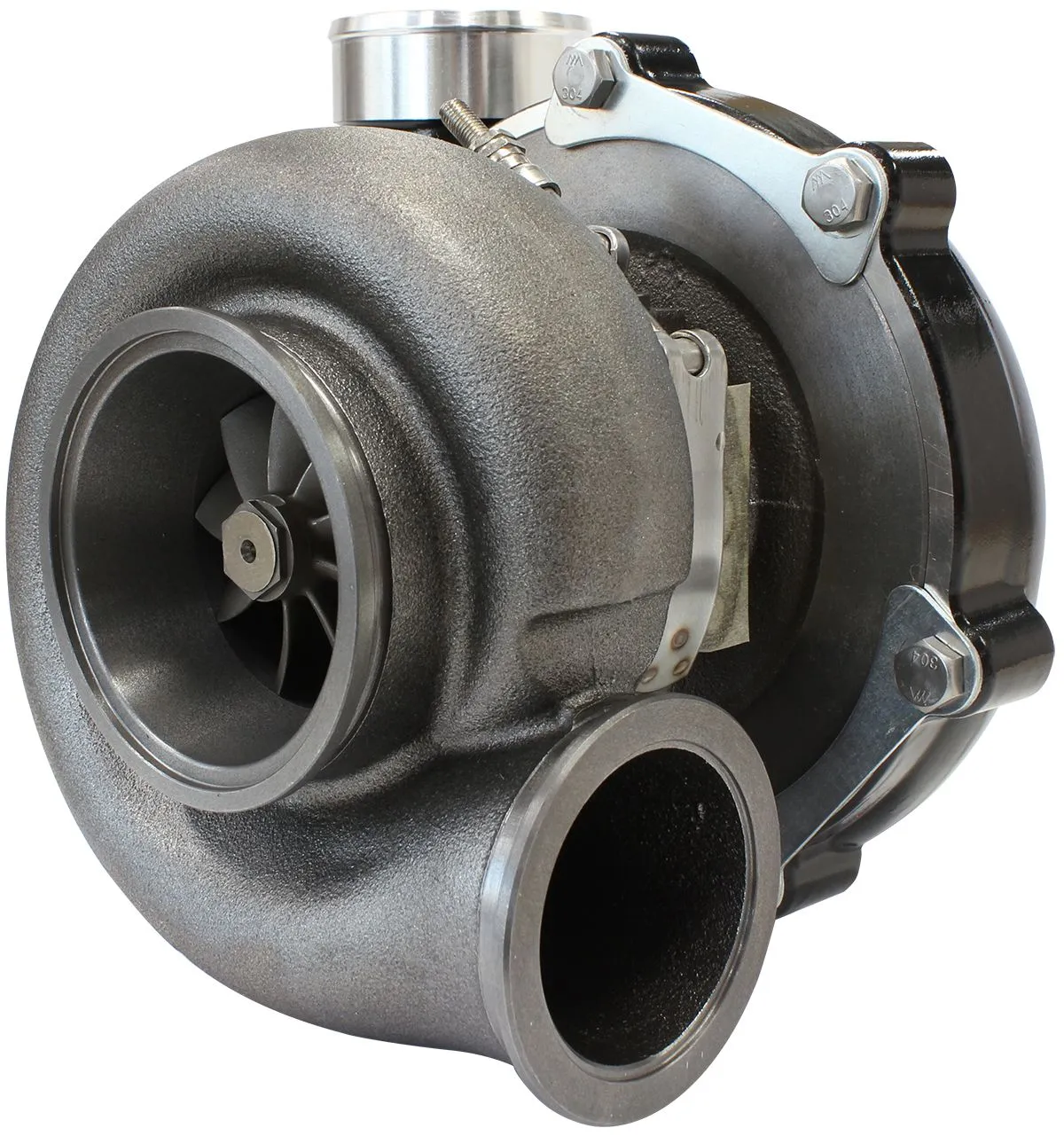 BOOSTED 6862 1.21 Reverse Rotation Turbocharger 1050HP, Hi Temp Black Finish AF8