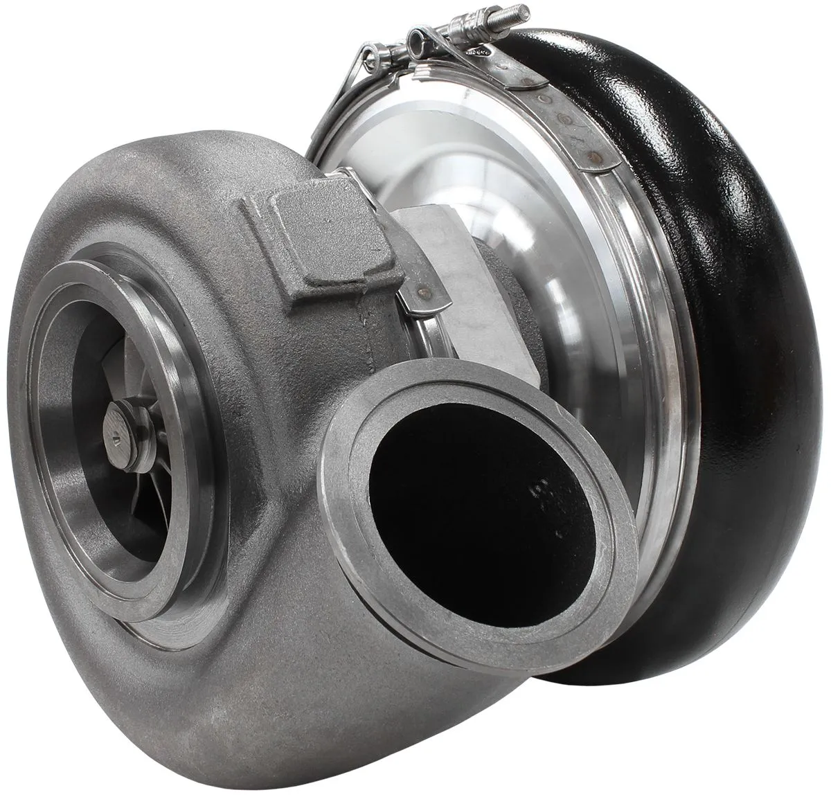 BOOSTED 7975 1.15 Reverse Rotation Turbocharger 1450HP, Hi Temp Black Finish AF8