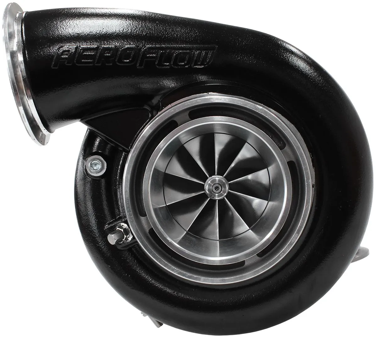 BOOSTED 7975 1.15 Reverse Rotation Turbocharger 1450HP, Hi Temp Black Finish AF8