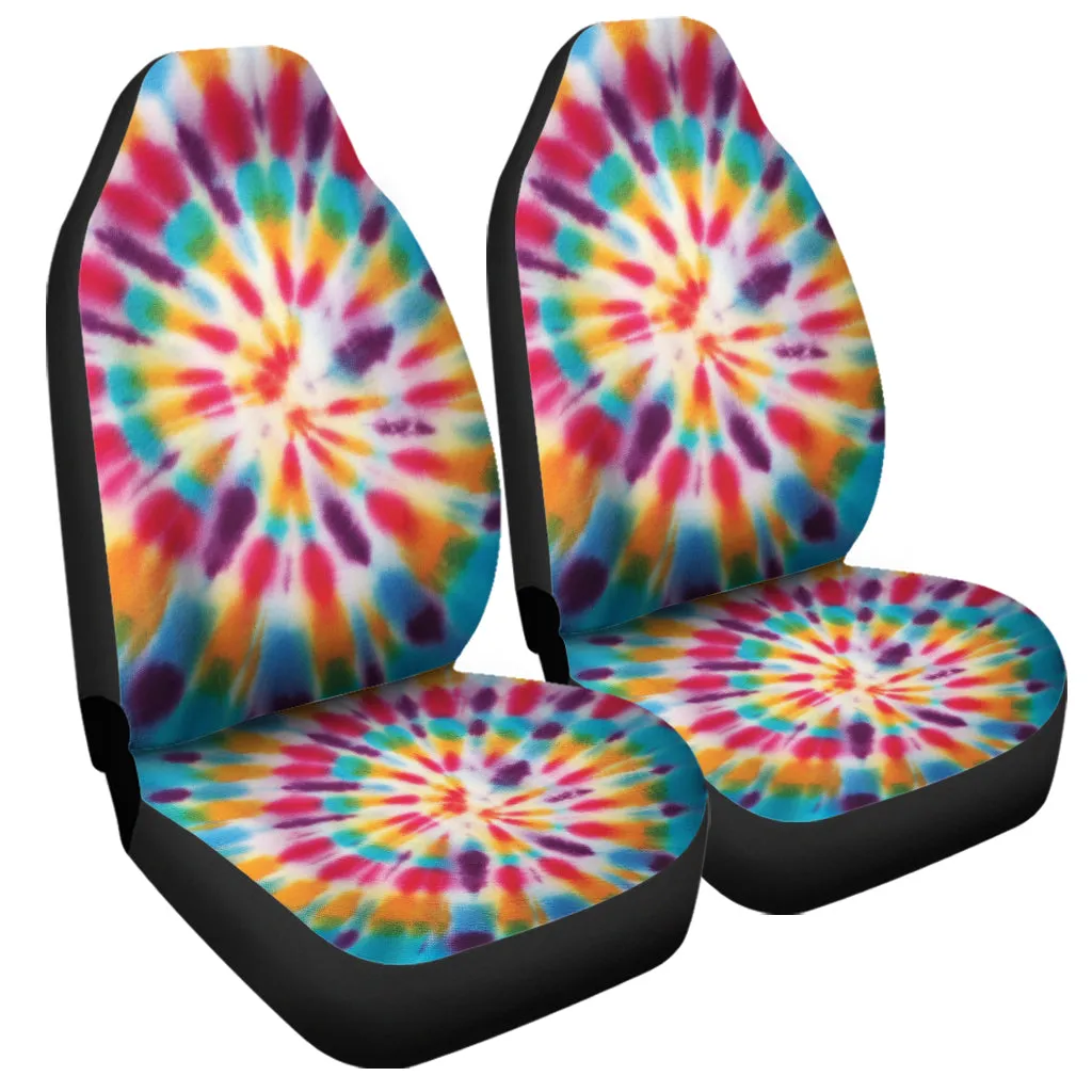 Bright Swirl Tie Dye Print Universal Fit Car Seat Covers