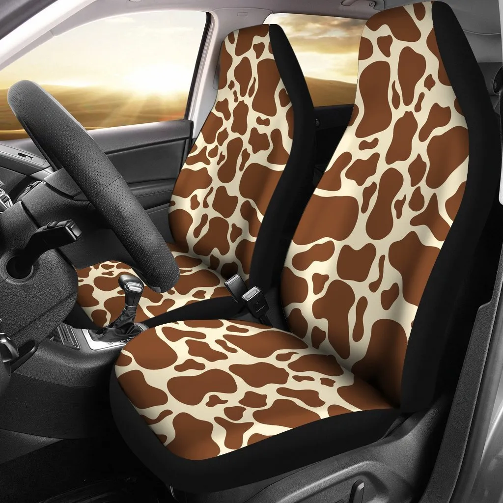 Brown Cow Print Universal Fit Car Seat Covers