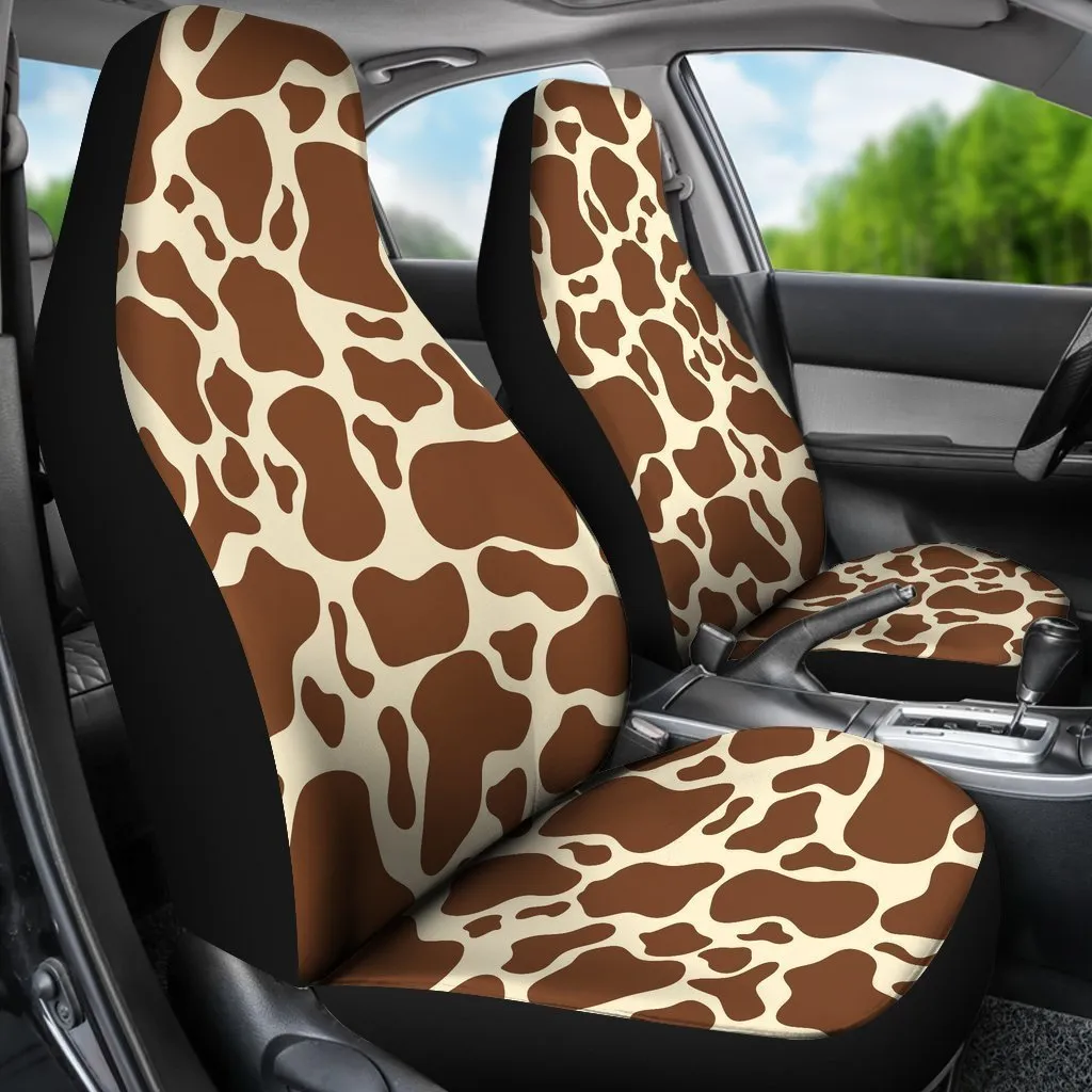 Brown Cow Print Universal Fit Car Seat Covers