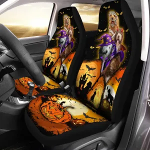 Cockapoo Halloween Pumpkin Scary Car Seat Covers