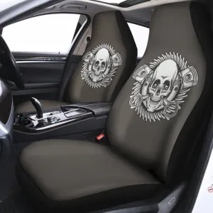 Cross Piston Mechanic Skull Print Universal Fit Car Seat Covers