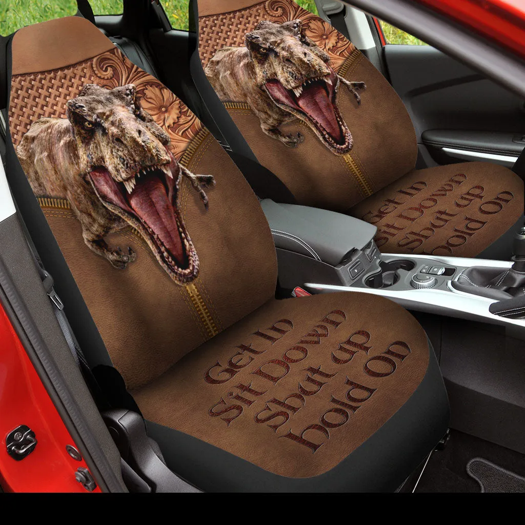 Dinosaur Sublimation Print On Front Car Seat Covers