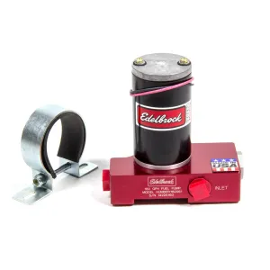 Edelbrock Quite-Flo Electric Fuel Pump 160 gph at 12 psi Preset 1/2" NPT Inlet/Outlet Aluminum - Red Anodize