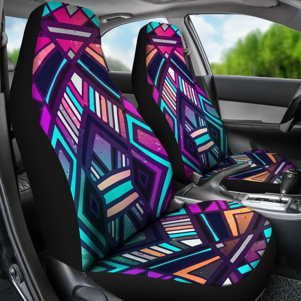 Ethnic Aztec Trippy Print Universal Fit Car Seat Covers