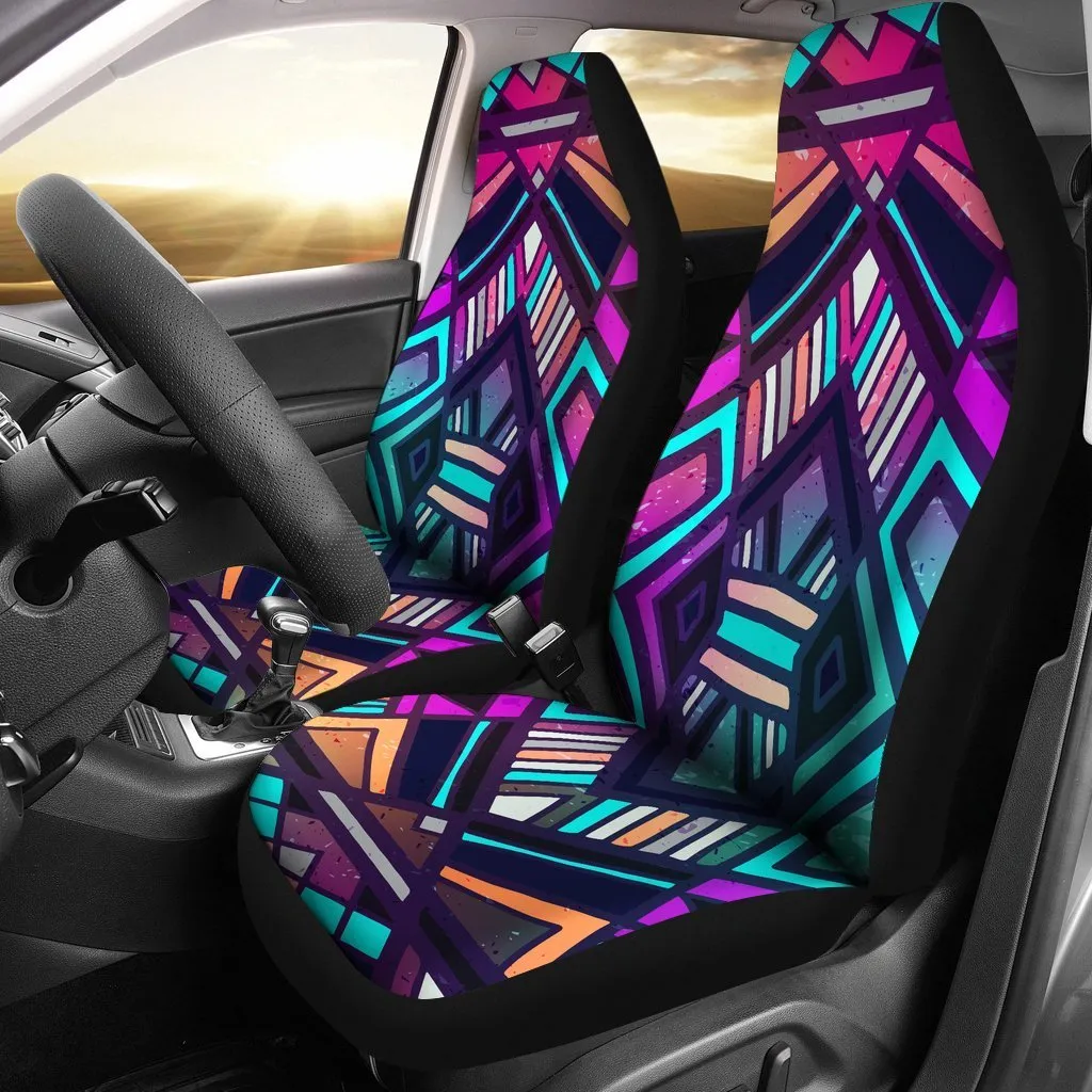 Ethnic Aztec Trippy Print Universal Fit Car Seat Covers
