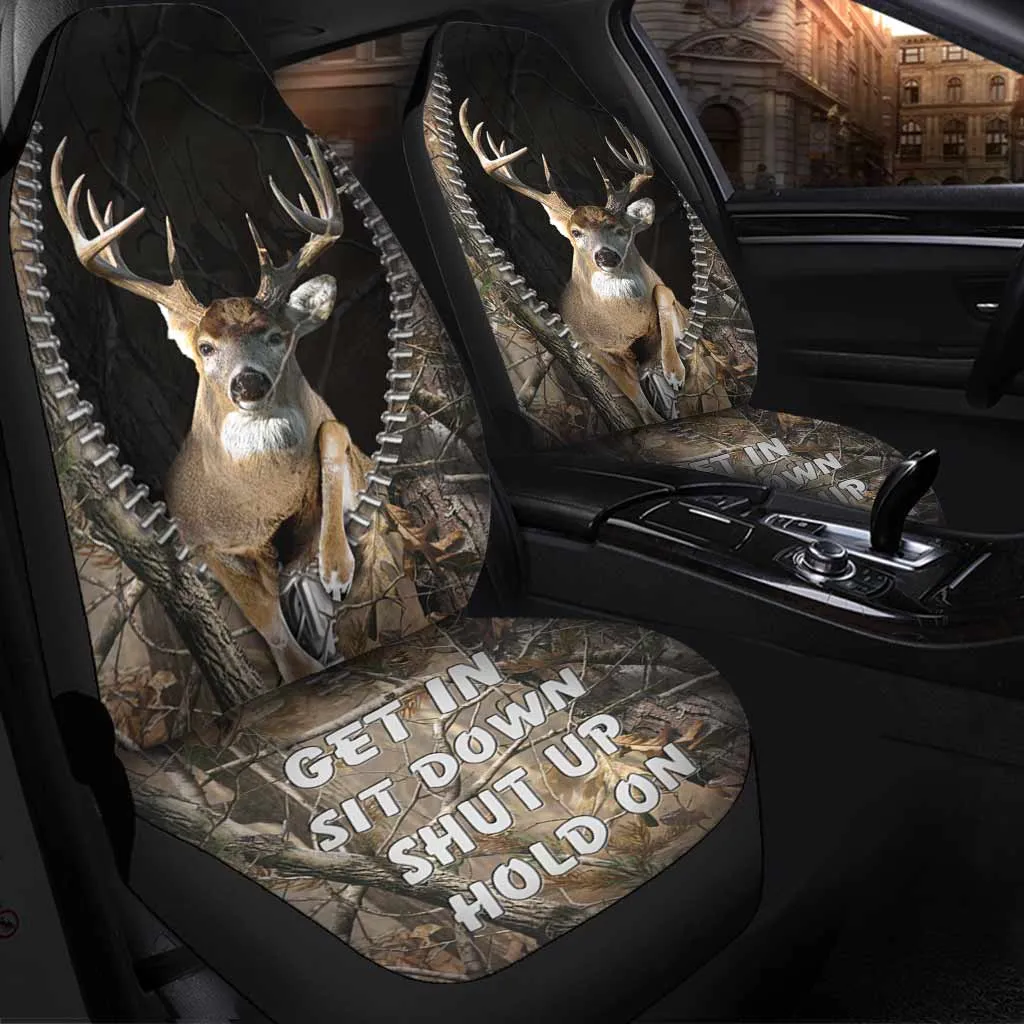 Front Car Seat Cover For Hunter, 3D All Over Printed Hunting Carseat Covers