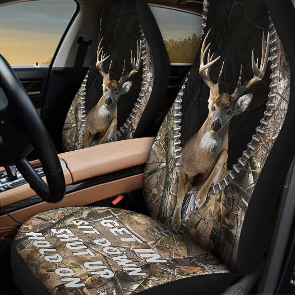 Front Car Seat Cover For Hunter, 3D All Over Printed Hunting Carseat Covers