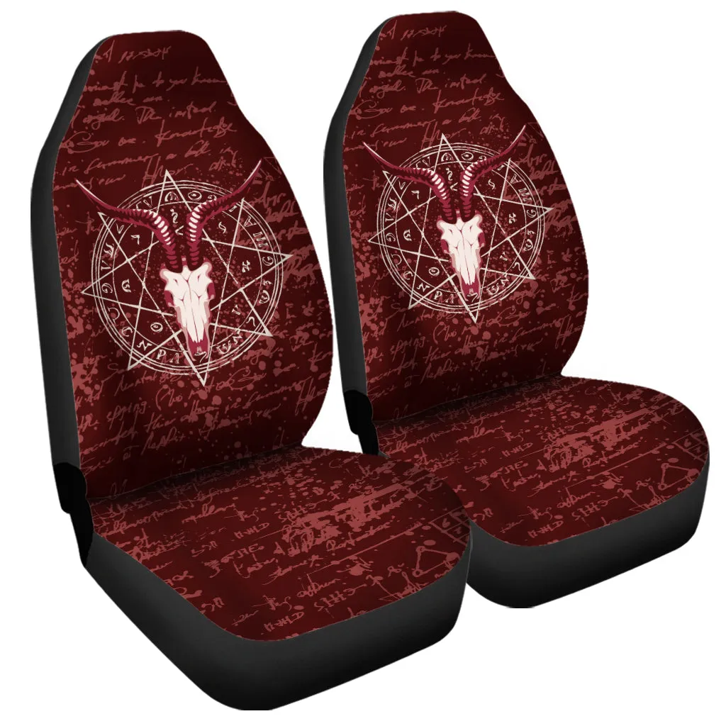 Goat Skull Pentagram Print Universal Fit Car Seat Covers