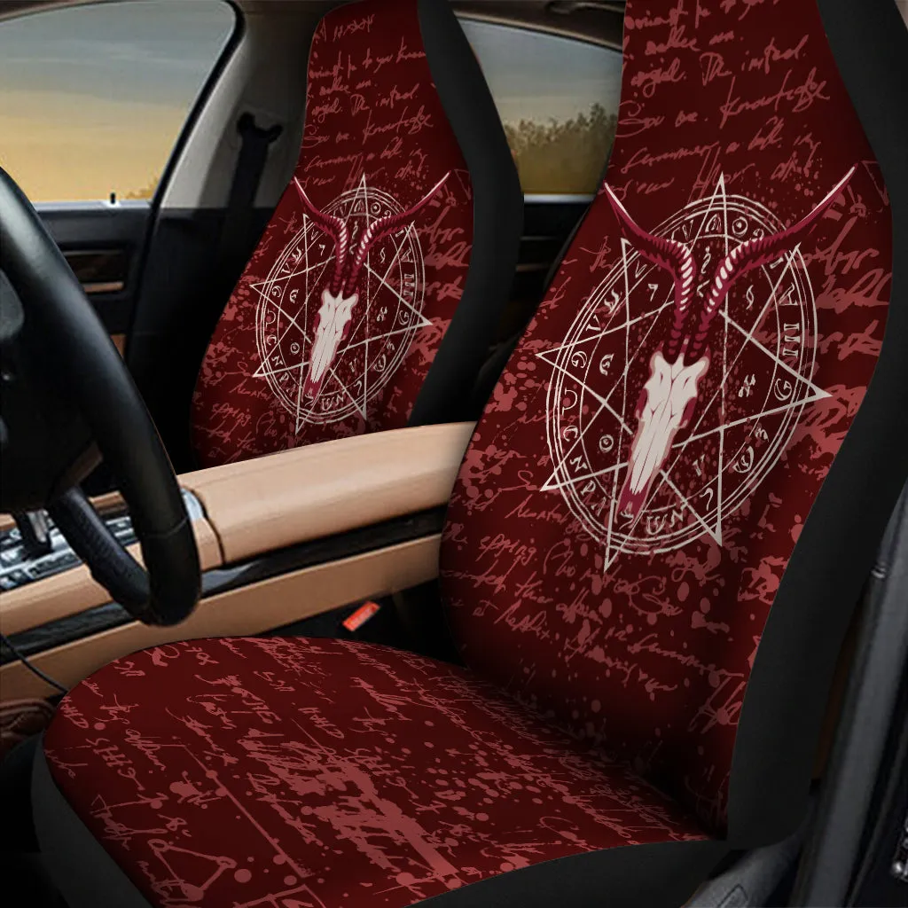 Goat Skull Pentagram Print Universal Fit Car Seat Covers