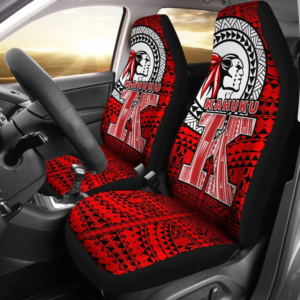 Hawaii Polynesian Car Seat Covers Red Raider Kahuku