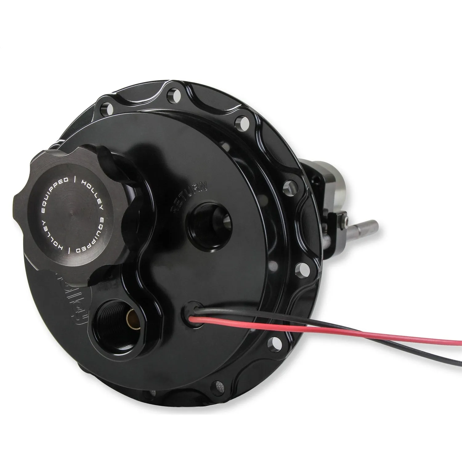 Holley Electric In-Tank Fuel Pump - 5-3/8 in 12-Bolt Flange - 255 lph - 8 AN Inlet - 10 AN Outlet - 7-1/2 to 12 in Depth - Installation  - Gas