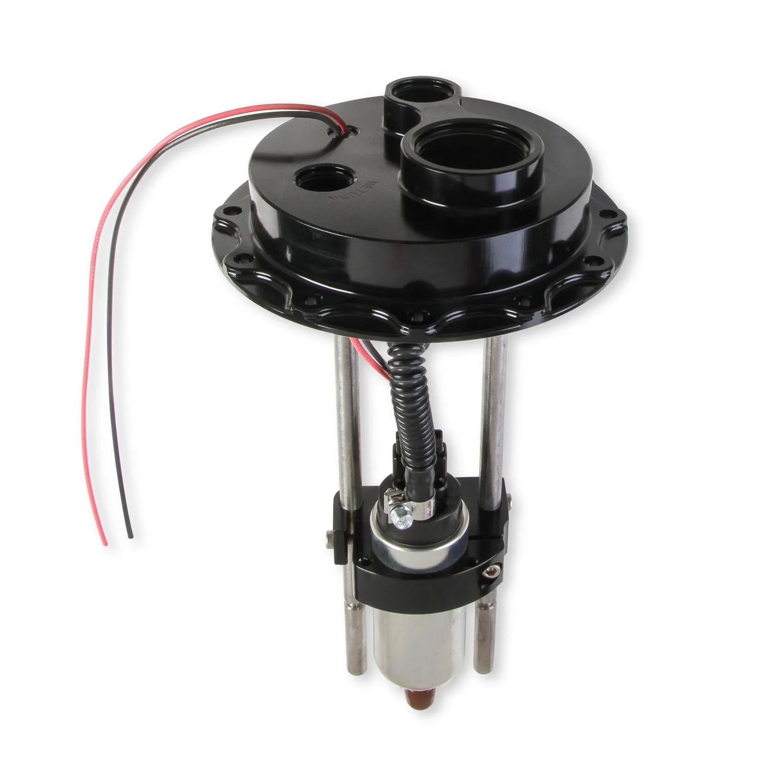 Holley Electric In-Tank Fuel Pump - 5-3/8 in 12-Bolt Flange - 255 lph - 8 AN Inlet - 10 AN Outlet - 7-1/2 to 12 in Depth - Installation  - Gas