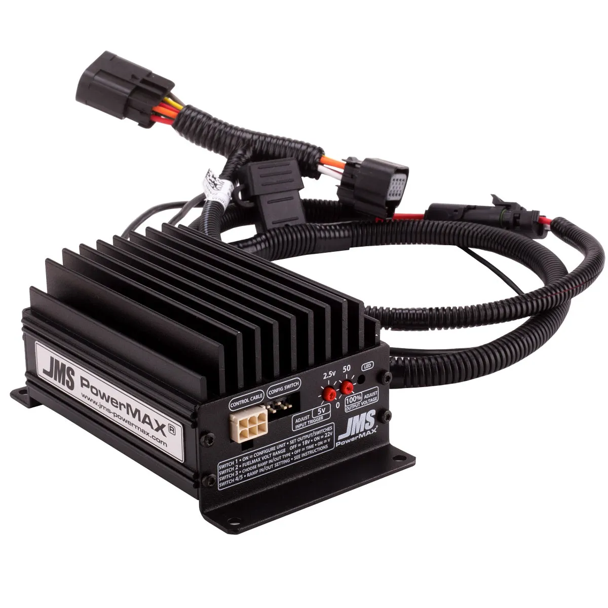 JMS PowerMAX V2 Fuel Pump Booster - Splice-In - 14.4-22V Range - 3-7 psi More - Cadillac CTS 2008-16 / Chevy Camaro 2010-16 / Corvette 2008-13 P2000GMP