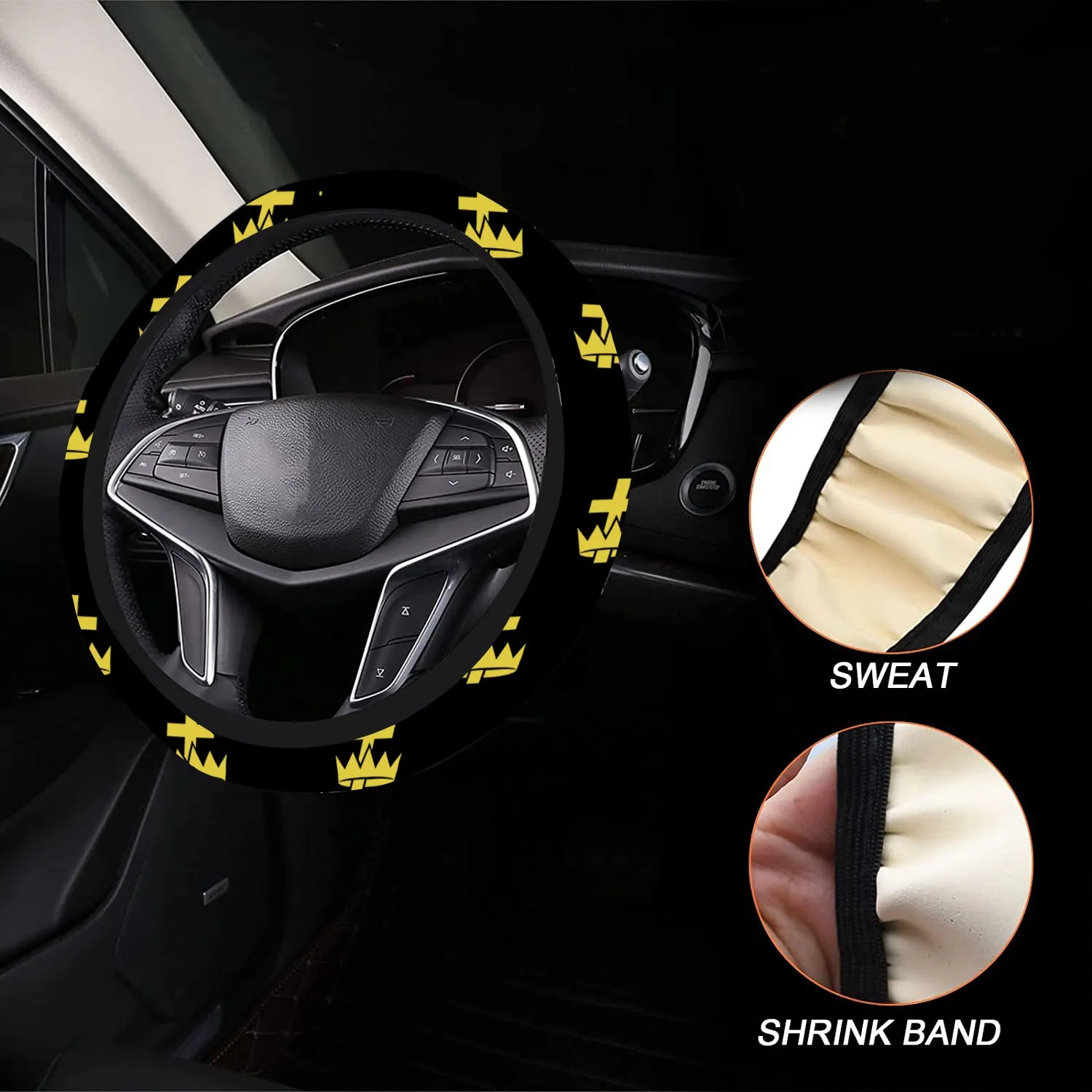 Knights Templar Commandery Steering Wheel Cover - White & Gold