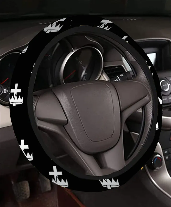 Knights Templar Commandery Steering Wheel Cover - White & Gold