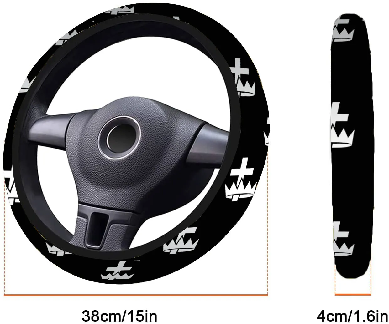 Knights Templar Commandery Steering Wheel Cover - White & Gold