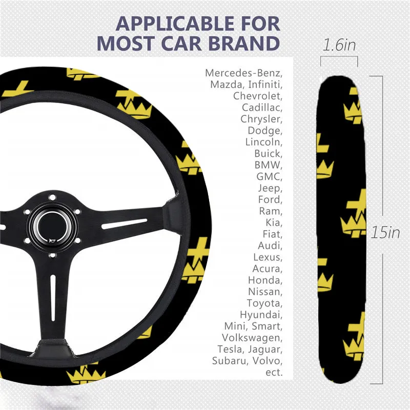 Knights Templar Commandery Steering Wheel Cover - White & Gold