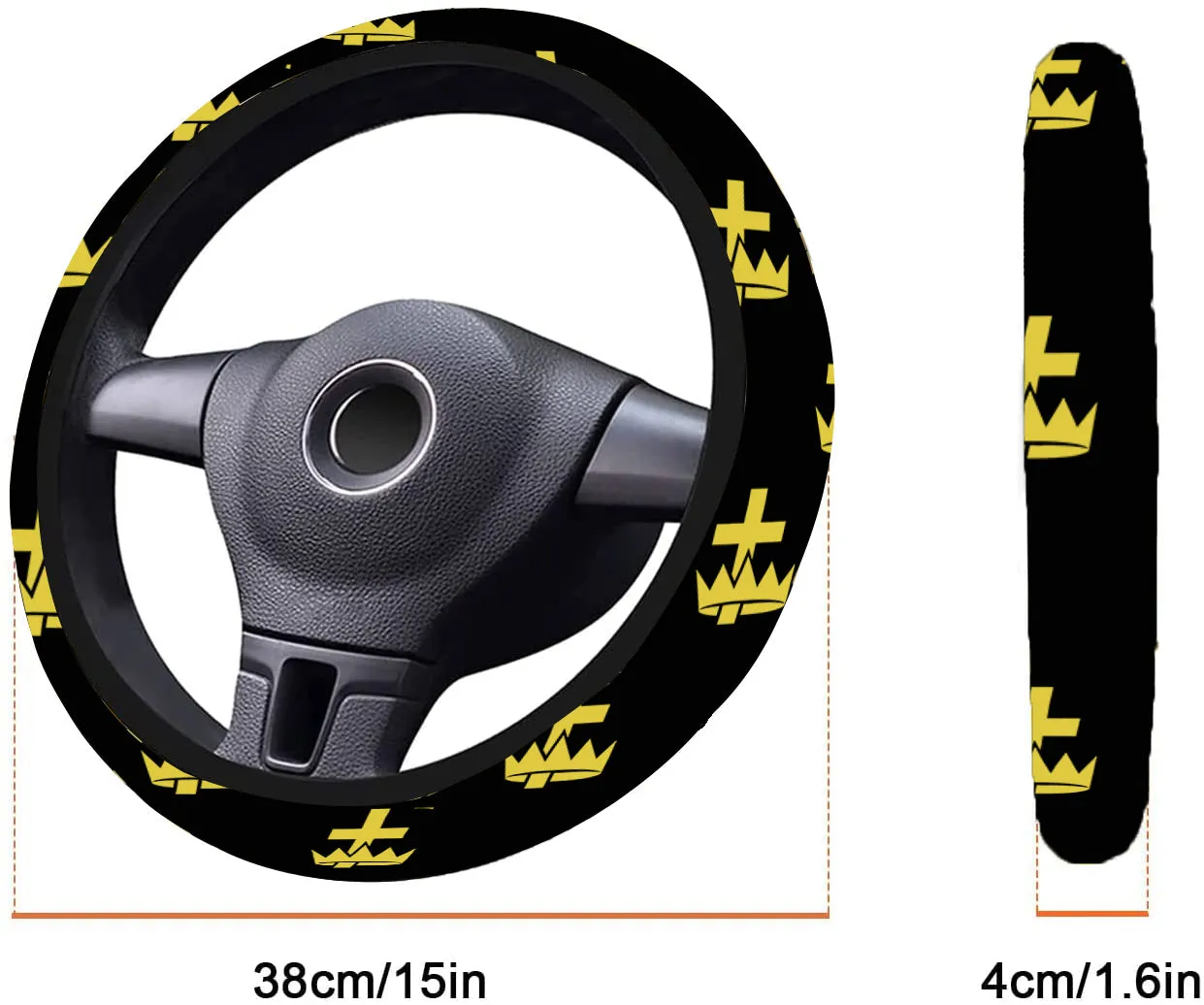 Knights Templar Commandery Steering Wheel Cover - White & Gold