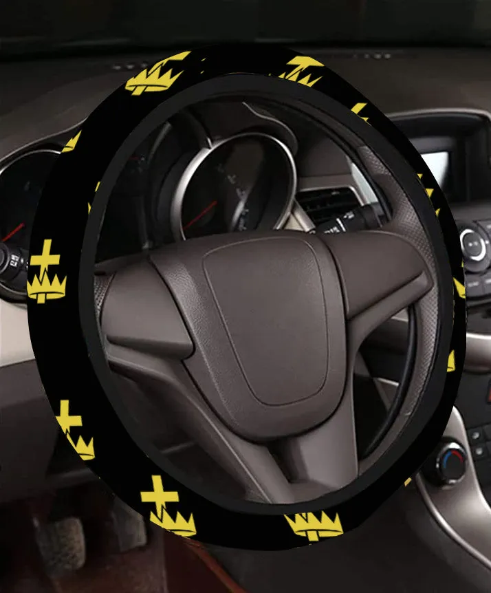 Knights Templar Commandery Steering Wheel Cover - White & Gold