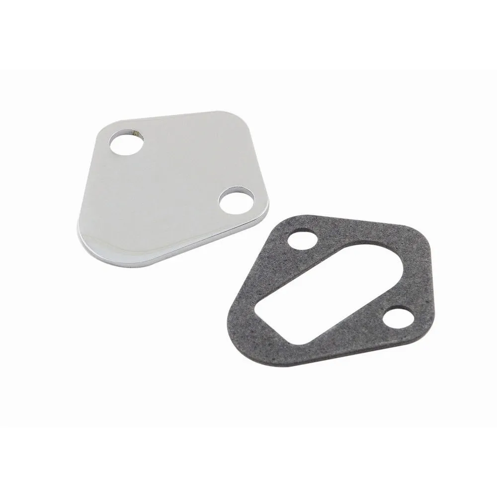 Mr. Gasket Fuel Pump Blockoff - Chrome - Big Block Chevy