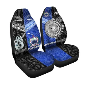 New Zealand And Samoa Car Seat Cover Together Black