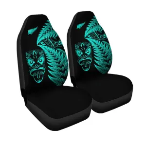 New Zealand Haka Rugby Maori Car Seat Coverlver Fern Vibes Turquoise