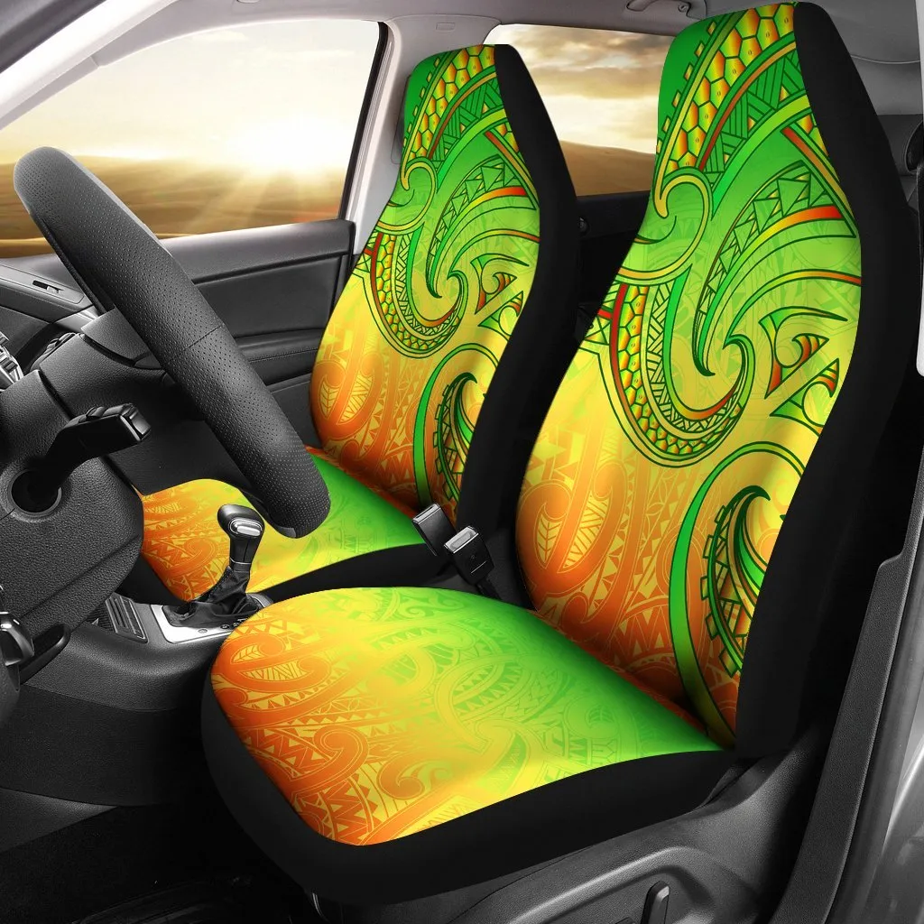 New Zealand Maori Mangopare Car Seat Covers Polynesian Rasta