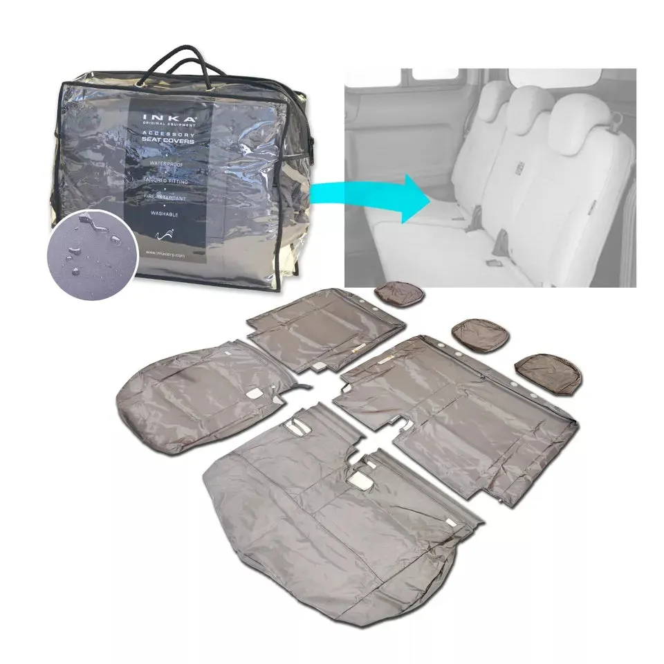 Nissan NV200 Rear 2 1 INKA Fully Tailored Waterproof Seat Covers Grey MY09-16