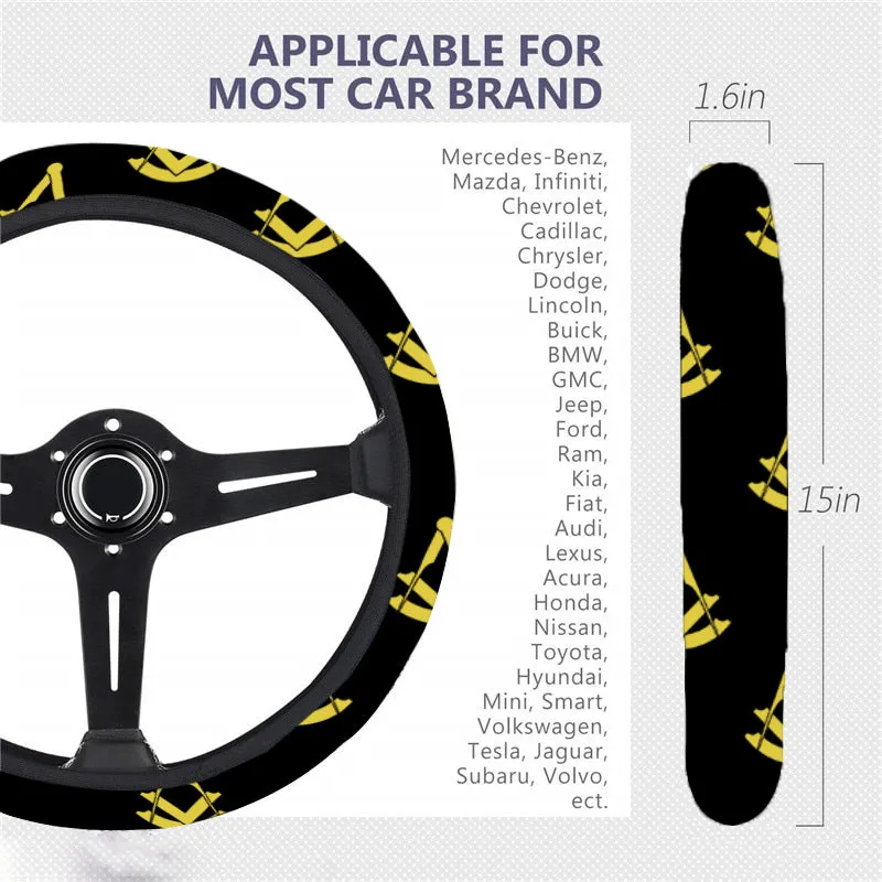 Past Master Blue Lodge Steering Wheel Cover - White & Gold