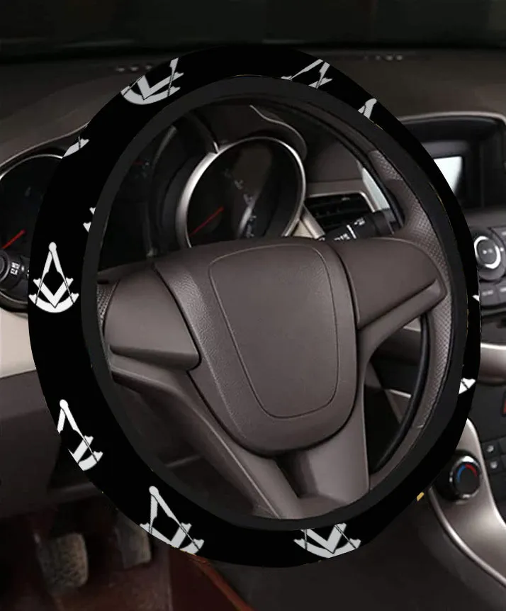 Past Master Blue Lodge Steering Wheel Cover - White & Gold